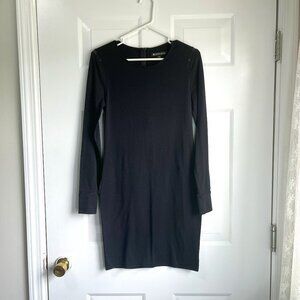 Athleta Industry Weekday Murano Wool Blend Black Bodycon Mini Dress Size XXS